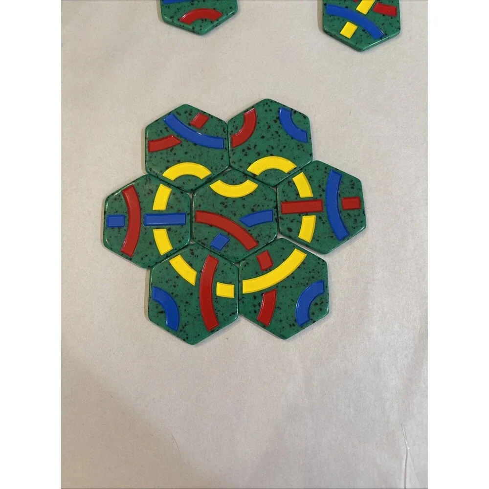 Tantrix Discovery Puzzle Game 1997    9 Green Tiles. Incomplete  Missing #5